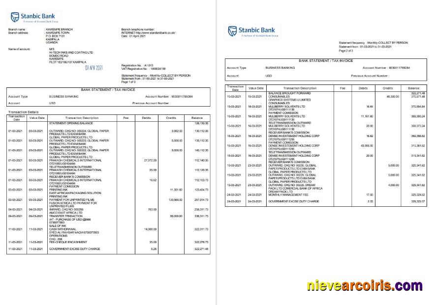 Uganda Stanbic Bank word